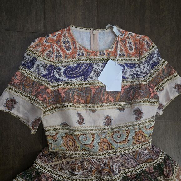 Zimmermann Devi Linen Mini Dress Size 0 4 US NWT - Picture 6 of 14